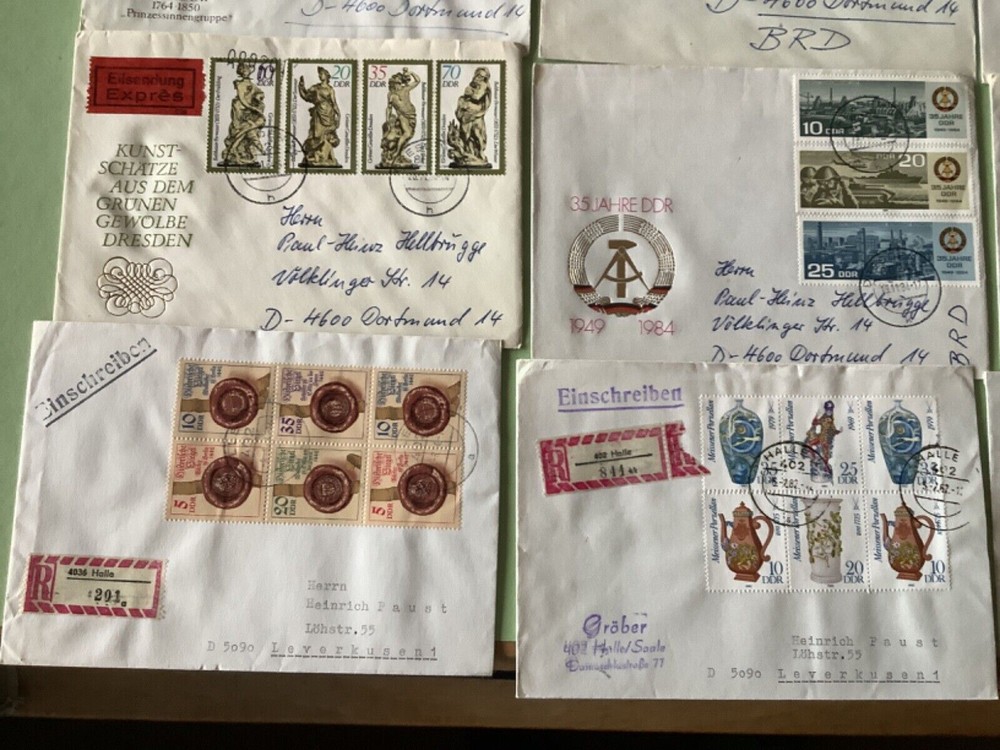 German Democratic Republic postal stamps covers 12 items Ref A1429