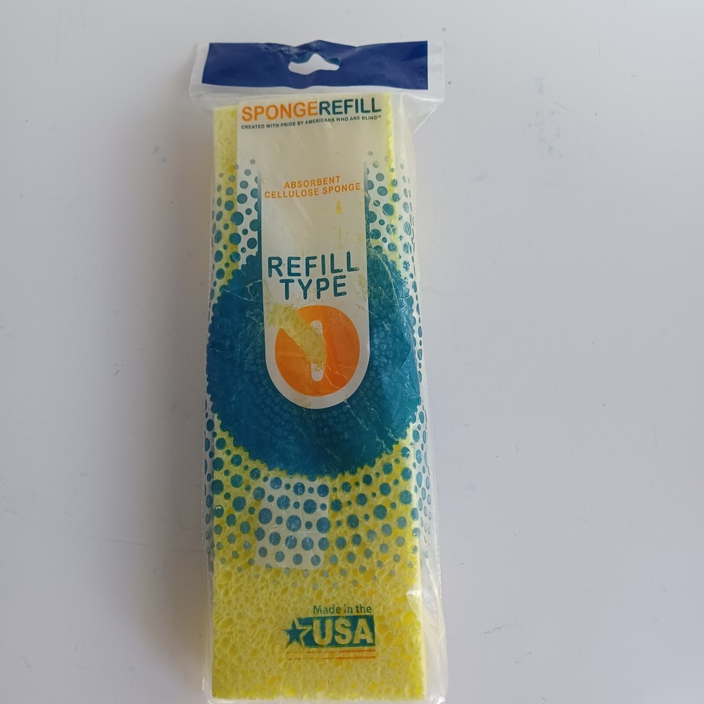 Sponge Mop REFILL TYPE I Cellulose Squeeze Head Butterfly Pad Sealed Package