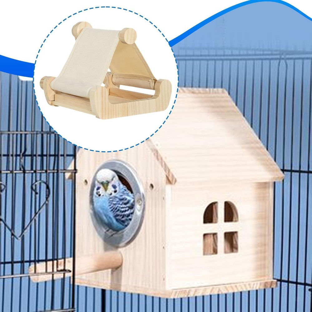 Wooden Cage Bird Bed Parrot Sleeping Hammock Practical