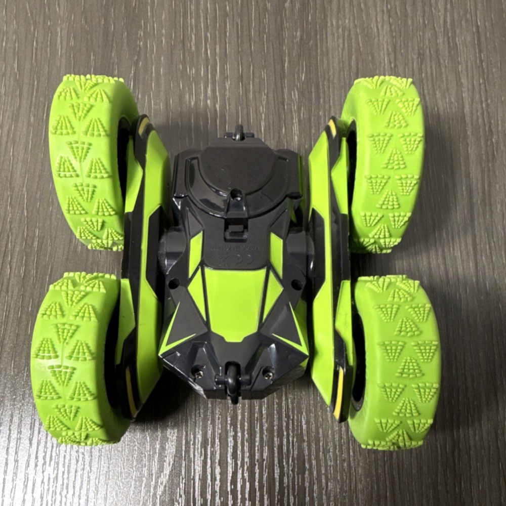 Green and Black Remote Control Stunt Car with 2.4 GHz Controller, Atomic Design