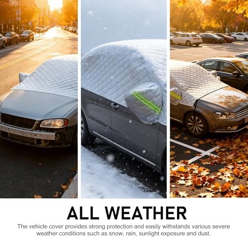 Thickened Large Car Windshield Snow Cover with Securing Straps & Side Mirror
