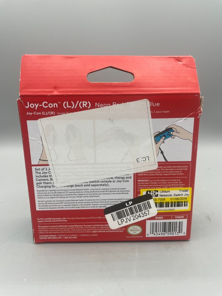 Nintendo Joy-Con Controller Neon Blue / Neon Red (HACAJAEAA) Switch FAST ship!