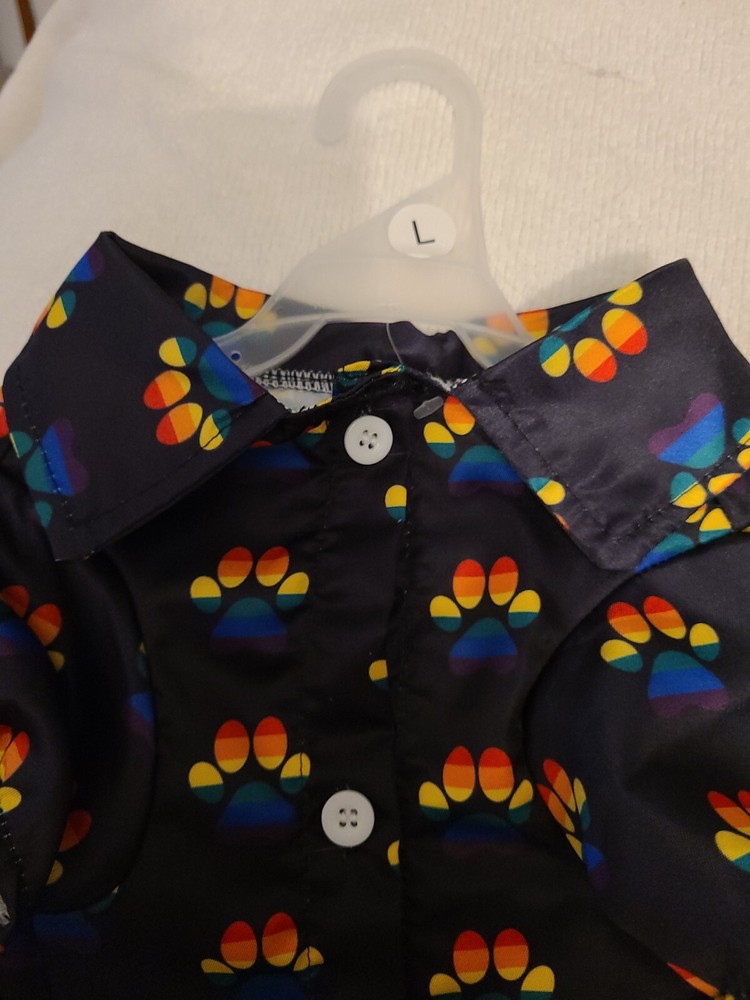PRIDE Pet Summer Shirt, Size Large, back 17"- chest 19"