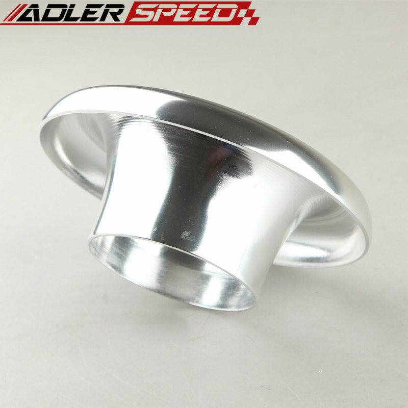 5" Inch Silver Short Ram Cold Air Intake Turbo Horn Velocity Stack Adapter