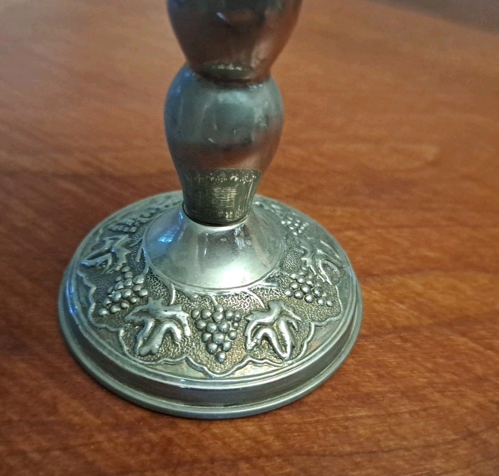 VINTAGE SILVER PLATED GOBLET/CUP GRAPES DESIGN KIDDISH HEAVY