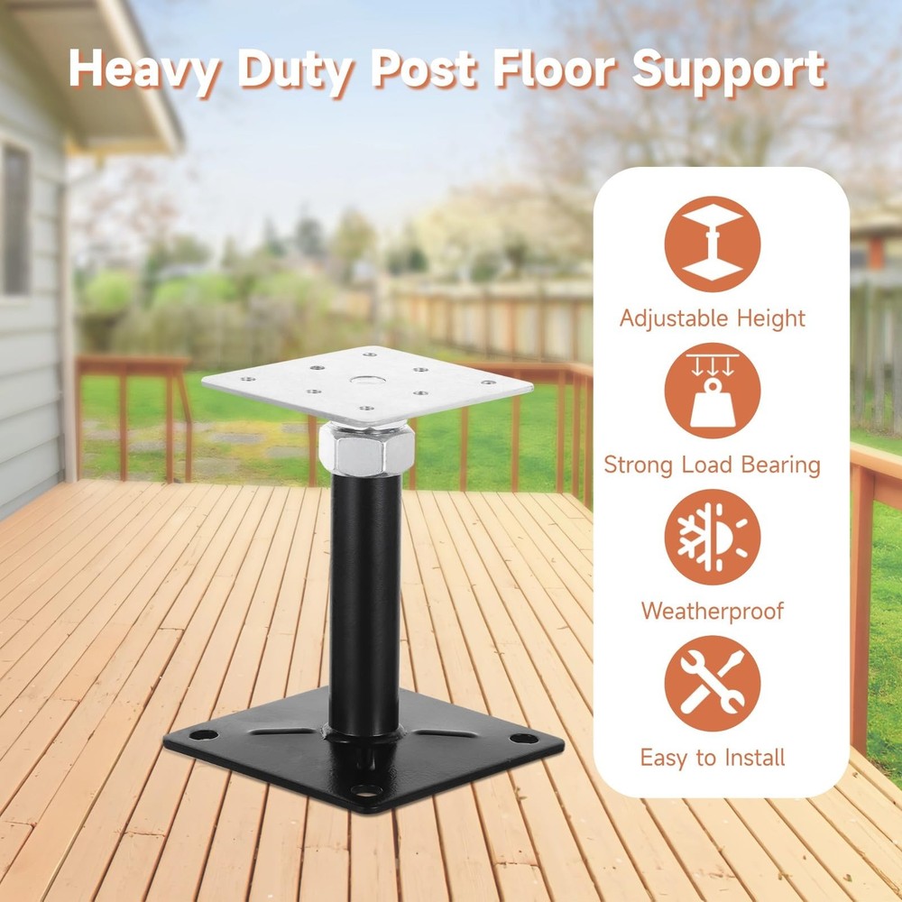 8 PCS Heavy Duty Adjustable Floor Jacks for Deck & Patio Support