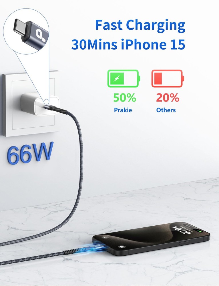 USB C to C Cable 10FT, 2Pack C Charger Cable, Long 10FT 2Pack, Grey