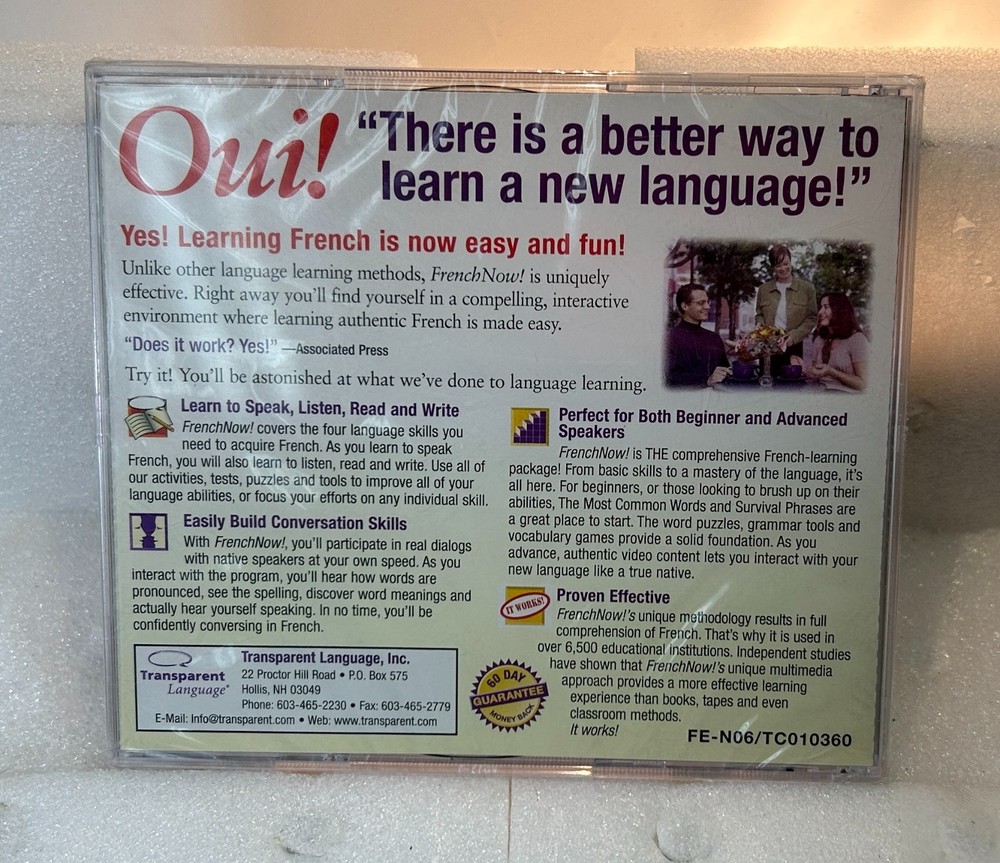 Learn French Now! Master Program by Transparent Language (2 CD-ROM, Win/Mac) NEW
