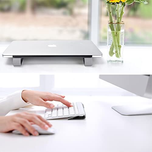 Universal Laptop/Computer Keyboard Stands, [4 Pack] Rubber Tilting 01-Black