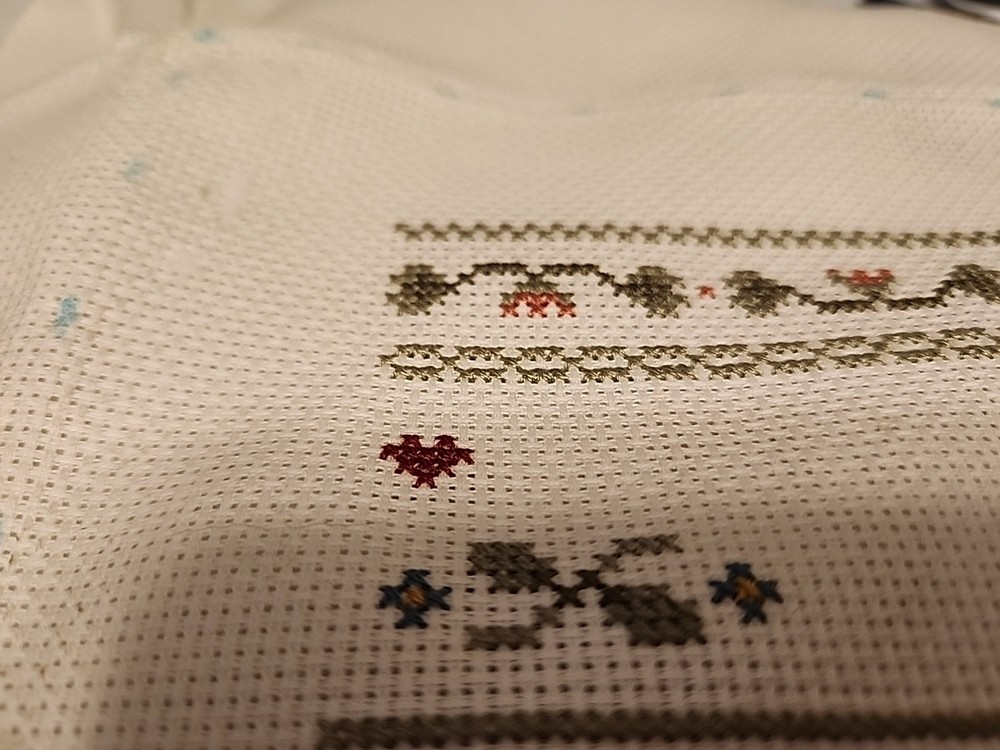 Cross Stitch Sampler 9.5" X 9.5" Unframed