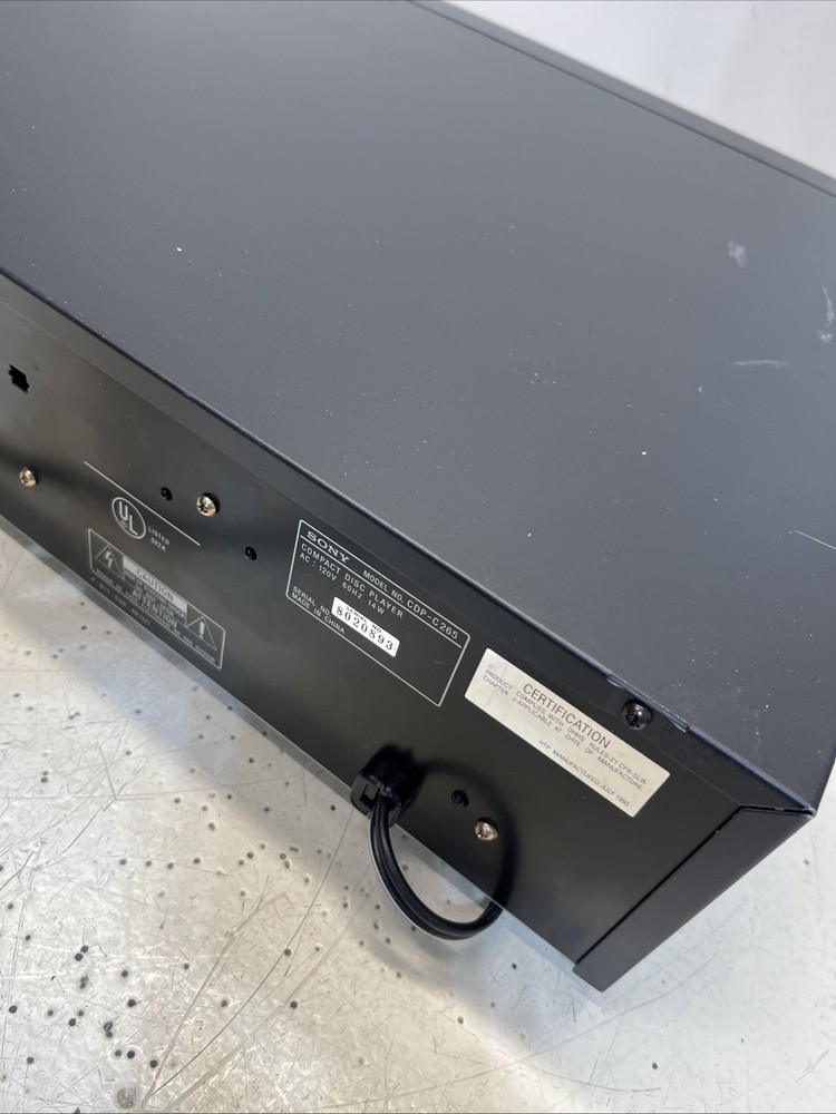 Sony CDP-C265 5-Disc Carousel CD Player Changer - TESTED & WORKING!