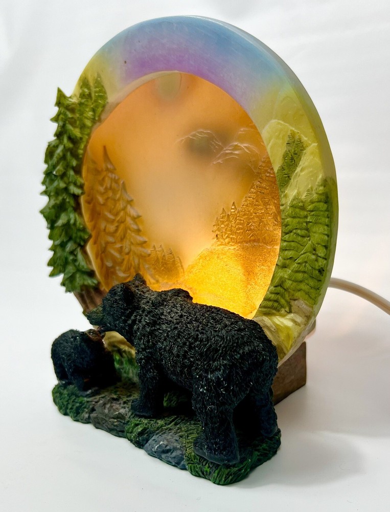 Bears Light Up Night Light , TV Lamp , Resin , Rustic ,