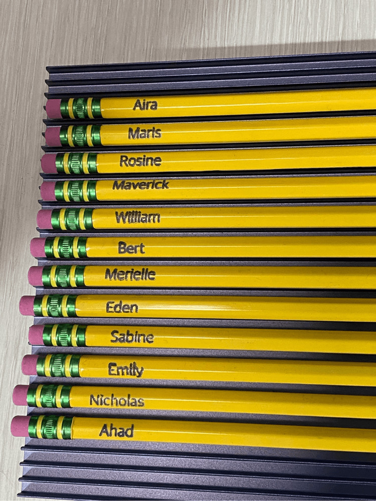 Personalized pencils. 12 packs. Mix and match