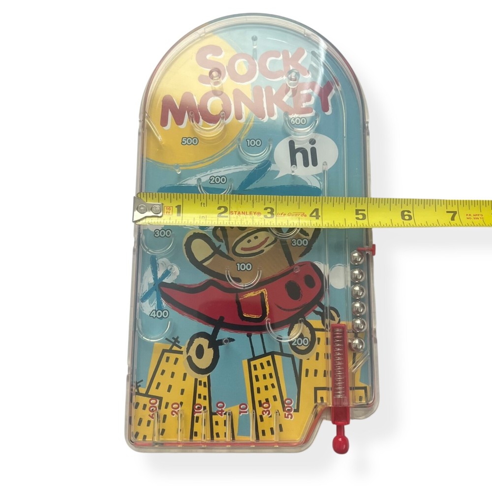 Sock Monkey Handheld Pinball Game Portable Travel Game Nelson