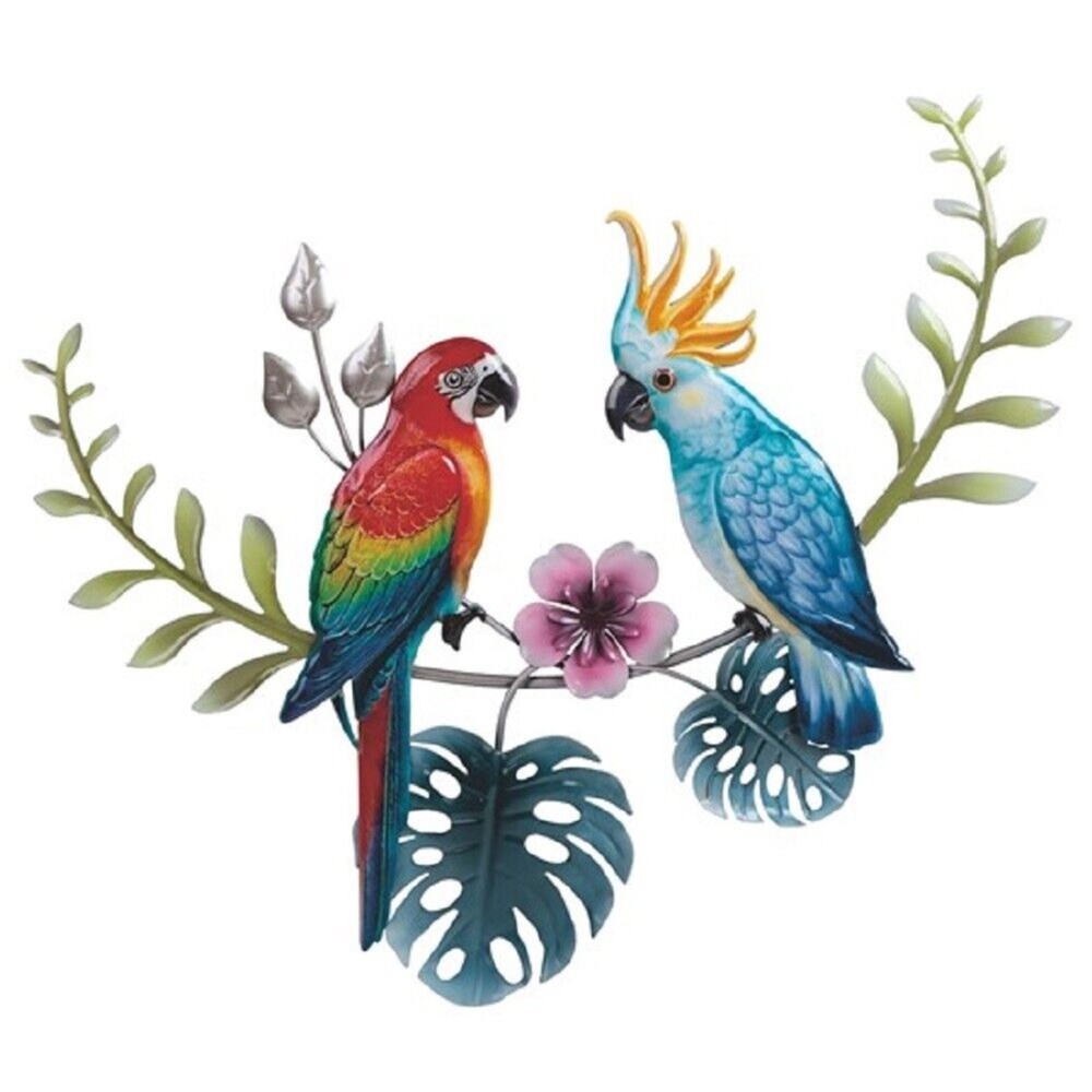 Parrots Wall Plaque 19.5 inches