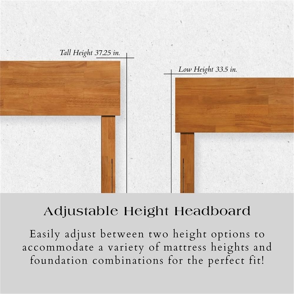 Pemberly Row Twin Modern Solid Wood Panel Headboard in Light Toffee
