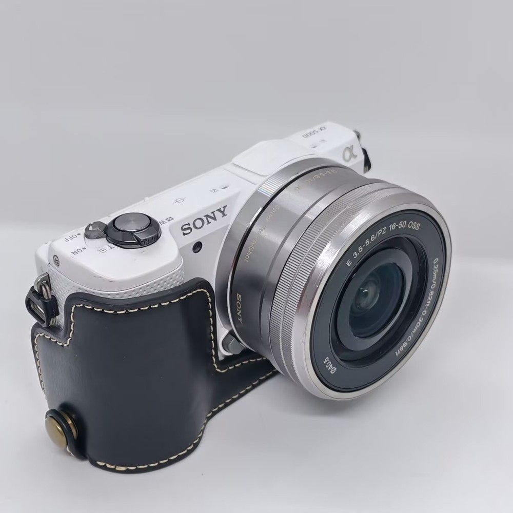 Leather Protect Half Case Grip strap for Sony Alpha A5000 A5100 Camera
