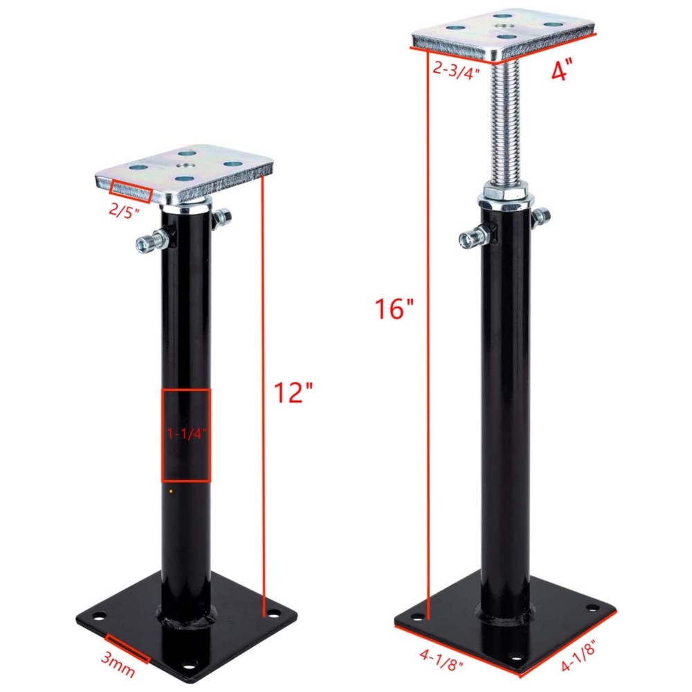 2 Pack Adjustable Floor Jack,Basement Post Joist Jacks,House ,Telescoping for
