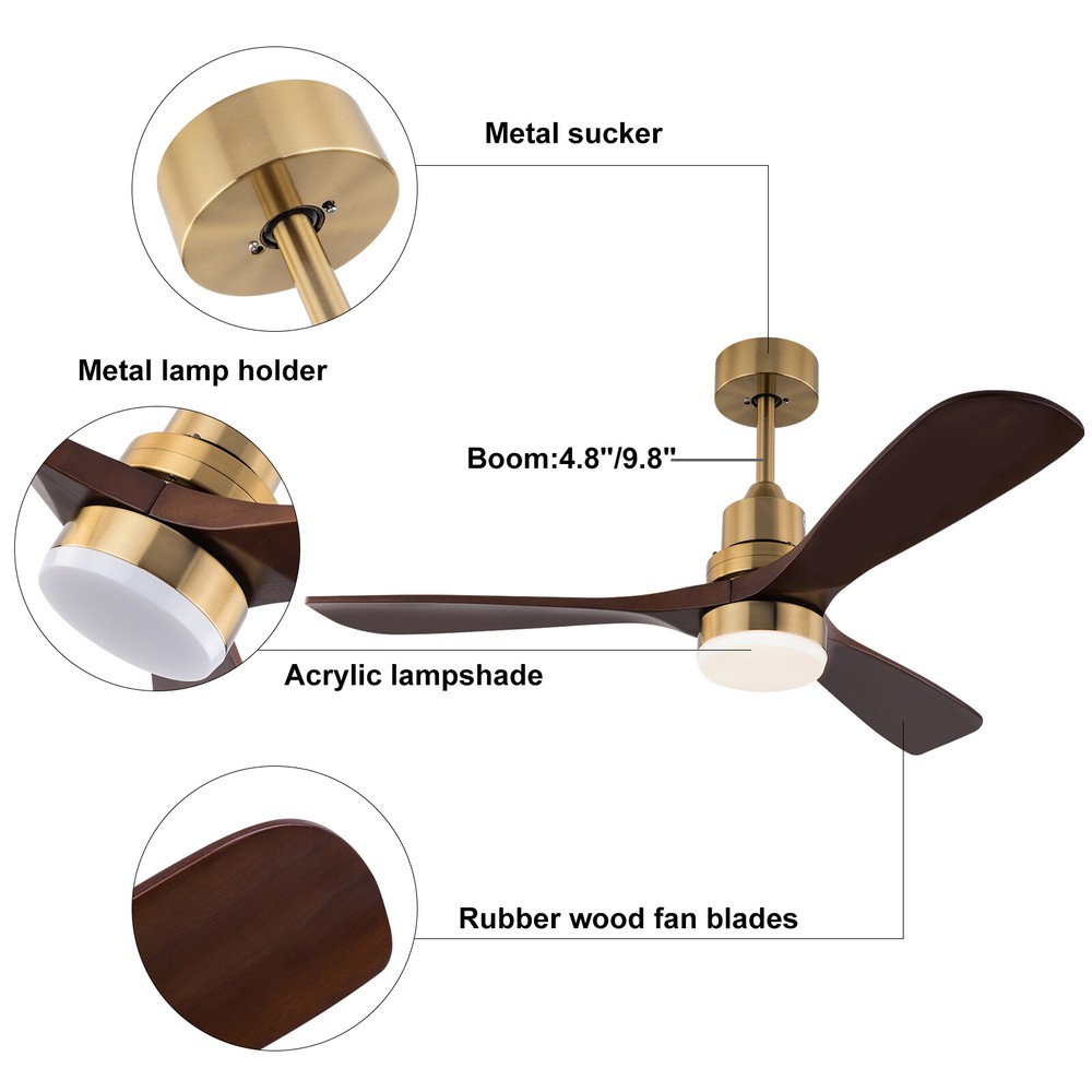 6-Gears Ceiling Fan Light LED Ceiling Fan with Light Remote Control Fan Light