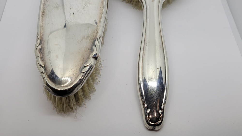 Two Vintage German 835 Silver Vanity Brushes