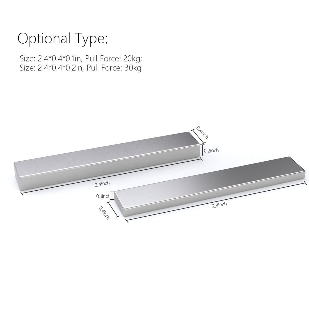Powerful N52 Neodymium Bar Magnets, Rare Earth Magnets Rectangular Silver (60...