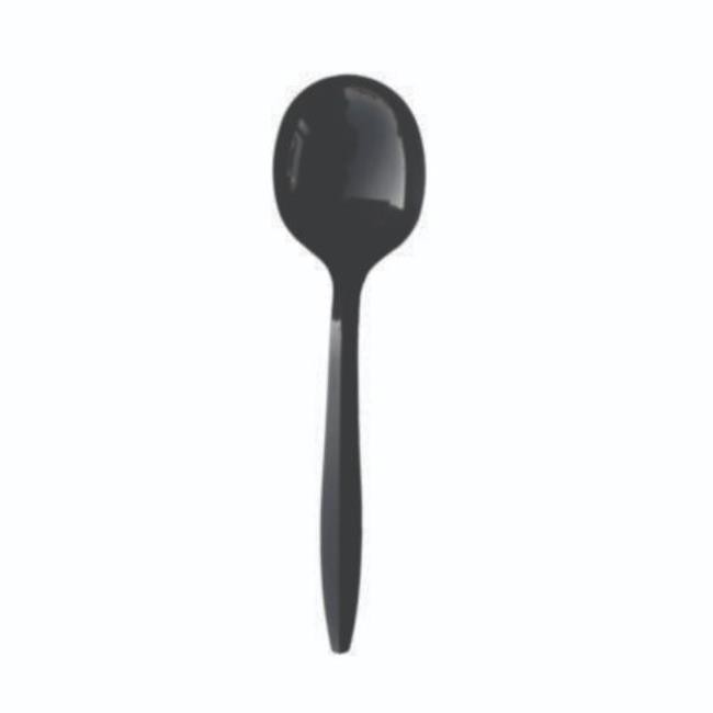 Boardwalk SOUPBLMW Mediumweight Polypropylene Soup Spoon Black 1000ct