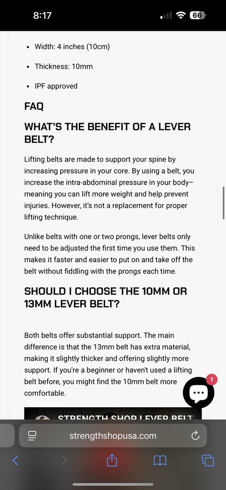 10MM LEVER BELT - BLACK