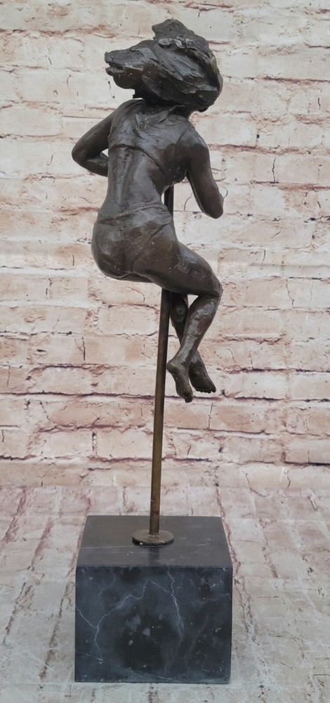 Erotic Performer Solid Bronze Sculpture Hot Cast Mid Century Bar Dorm Decor