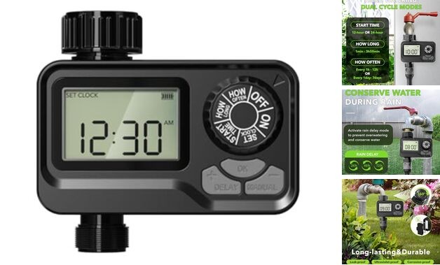 BN LINK Programmable Sprinkler Timer with Rain Delay – Waterproof 1 Outlet