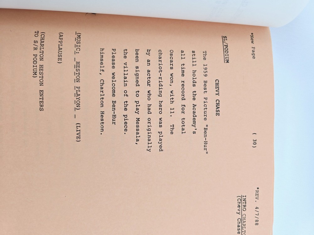 60th Academy Awards Script