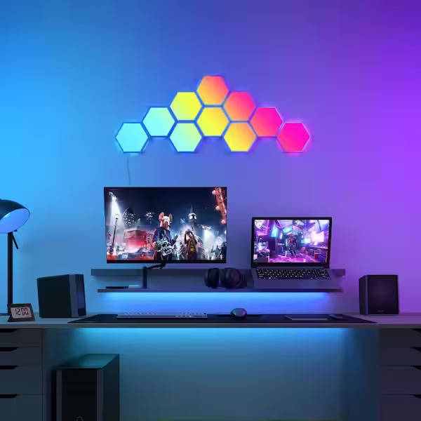 Bluetooth RGB Hexagonal Wall Lights