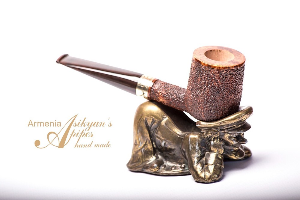Asikyan Pipe #370/23 Billiard Rusticated Hand Made
