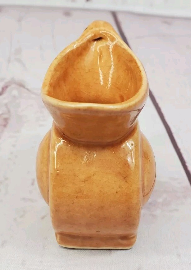 Vintage Miniature Tan Glazed Ceramic Pitcher 2.5" Tall