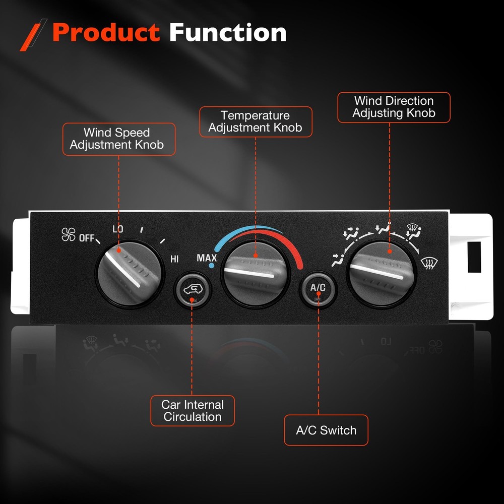 599-007 Climate Control Module A/C Heater Air Conditioning Panel Without...