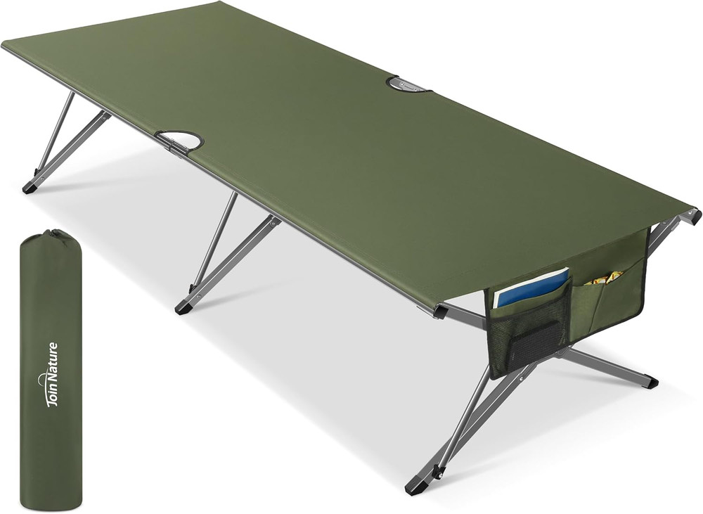 Oversized Camping Cot for Adults - Non-Assemble Folding Camping Bed Extra Wide f