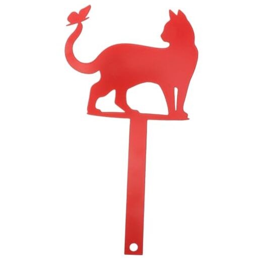 Iron Mailbox Flag, Metal Cat Shape Mail Box Stake Pick Decorative Mailbox