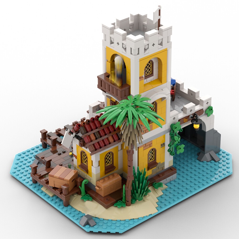 Compatible Modular Outpost Model 1205 for 6263 Remastered Version Build Moc