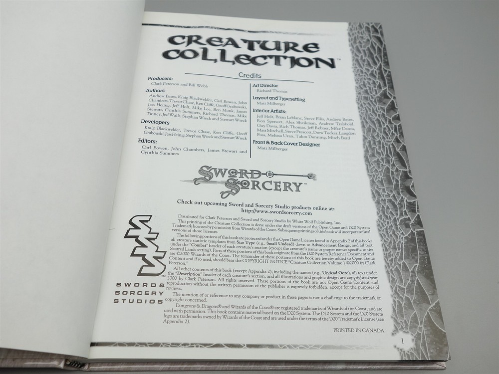 Sword & Sorcery: Creature Collection (d20 System)