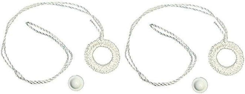 Two Pack Roller Window Shade Double Crochet White Ring Pull & Screw Button Set F