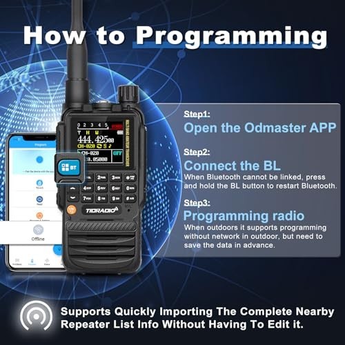 TIDRADIO TD-H3 GMRS Radios Handheld, APP/Web Bluetooth Programming, 8-Band Long