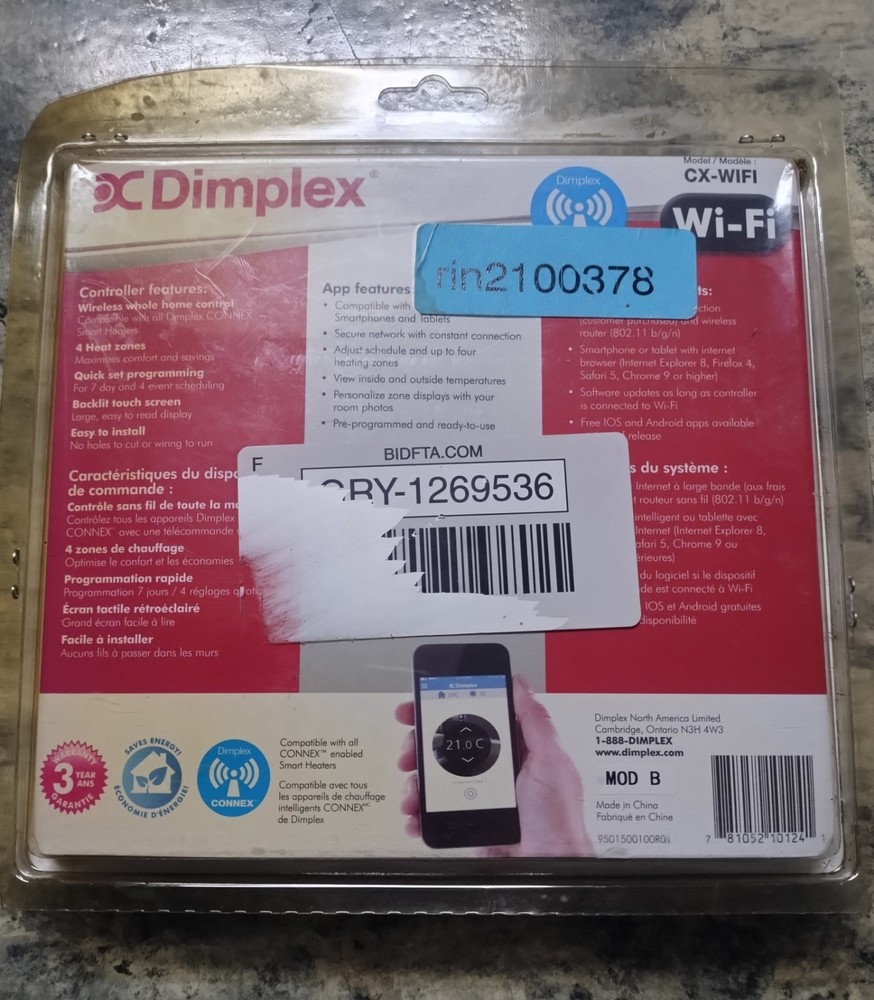 NIB New Dimplex Multi Zone Programmable Connex Controller Thermostat CX-WIFI