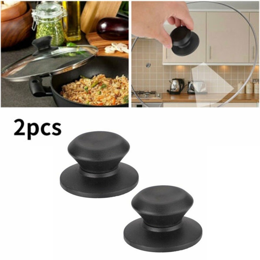 New Practical Home Pot Lid Knob Pan 2x Accessory Bakelite Black Cookware