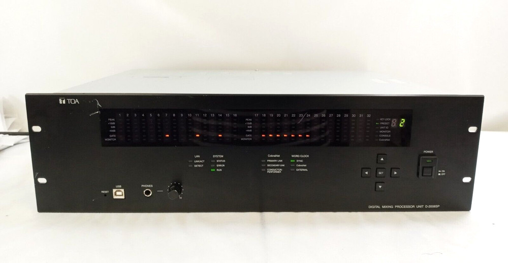 Toa Electronics D-2008SP 32-Channel Digital Mixing Processor Unit 120 V / Tested