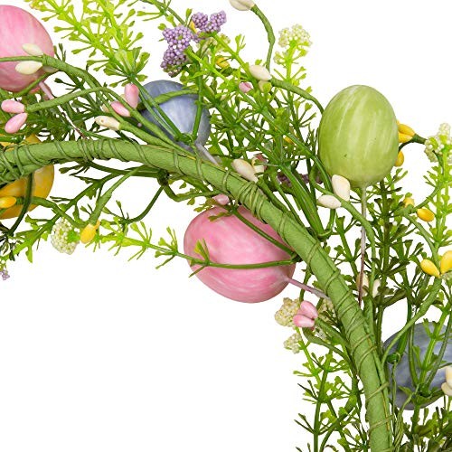 12 inch Artificial Easter Wreath with Colored Egg and Mixed Eggs With Twigs