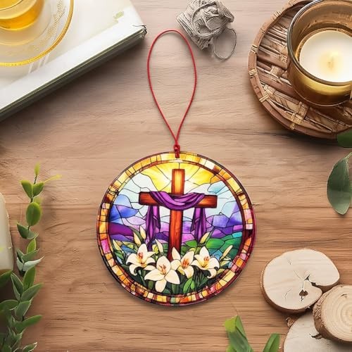He is Risen Easter Decor – Religious Easter Cross Decoration for Easter Egg 1