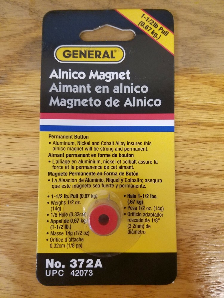 GENERAL TOOLS #372A ALNICO MAGNET 1-1/2 lb. PULL