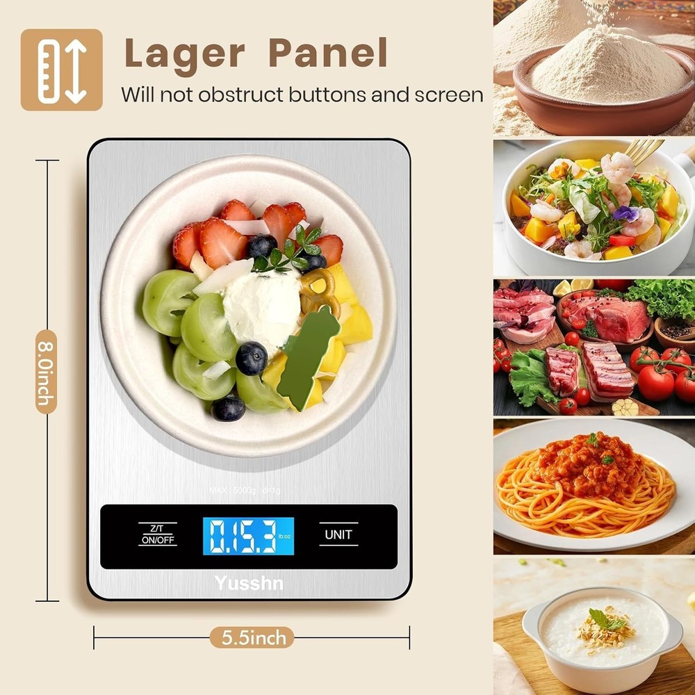 Accurate 11lb Kitchen Scale with Smart Tare & Auto-Off - Essential Cooking Tool