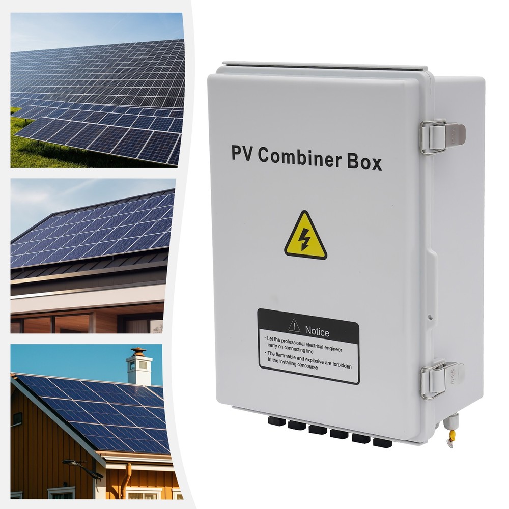 Solar PV Combiner Box 6 String 63A For Solar Panel Circuit Breaker Junction Box