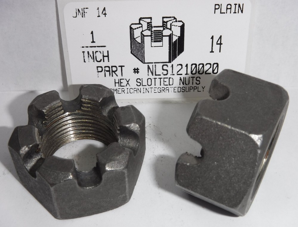 1"-14 HEX SLOTTED NUTS STEEL PLAIN (2)