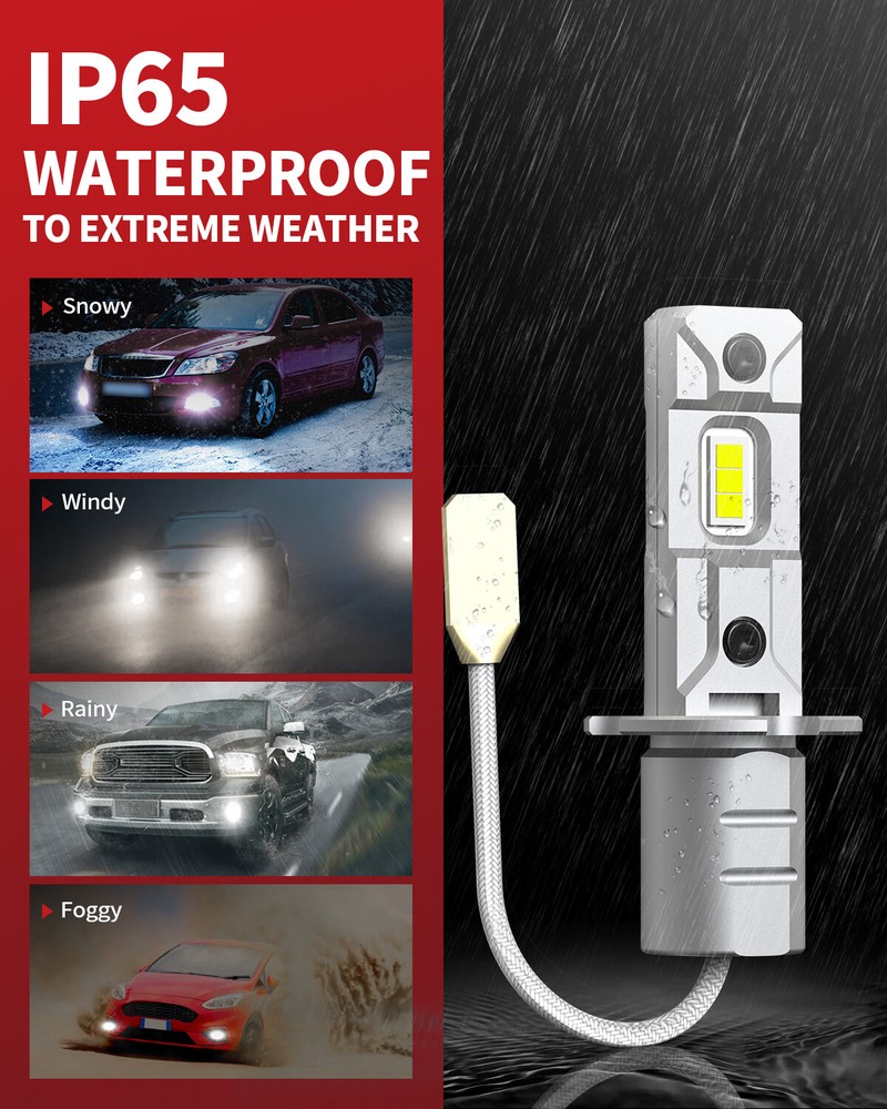 LASFIT H3 LED Fog Light Bulb Conversion Kit Super Bright White DRL Lamp 6000K